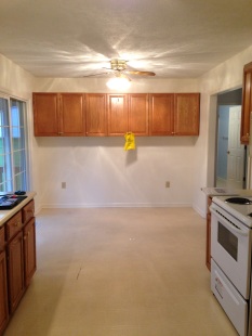 Here's the kitchen before the cabinet makeover.